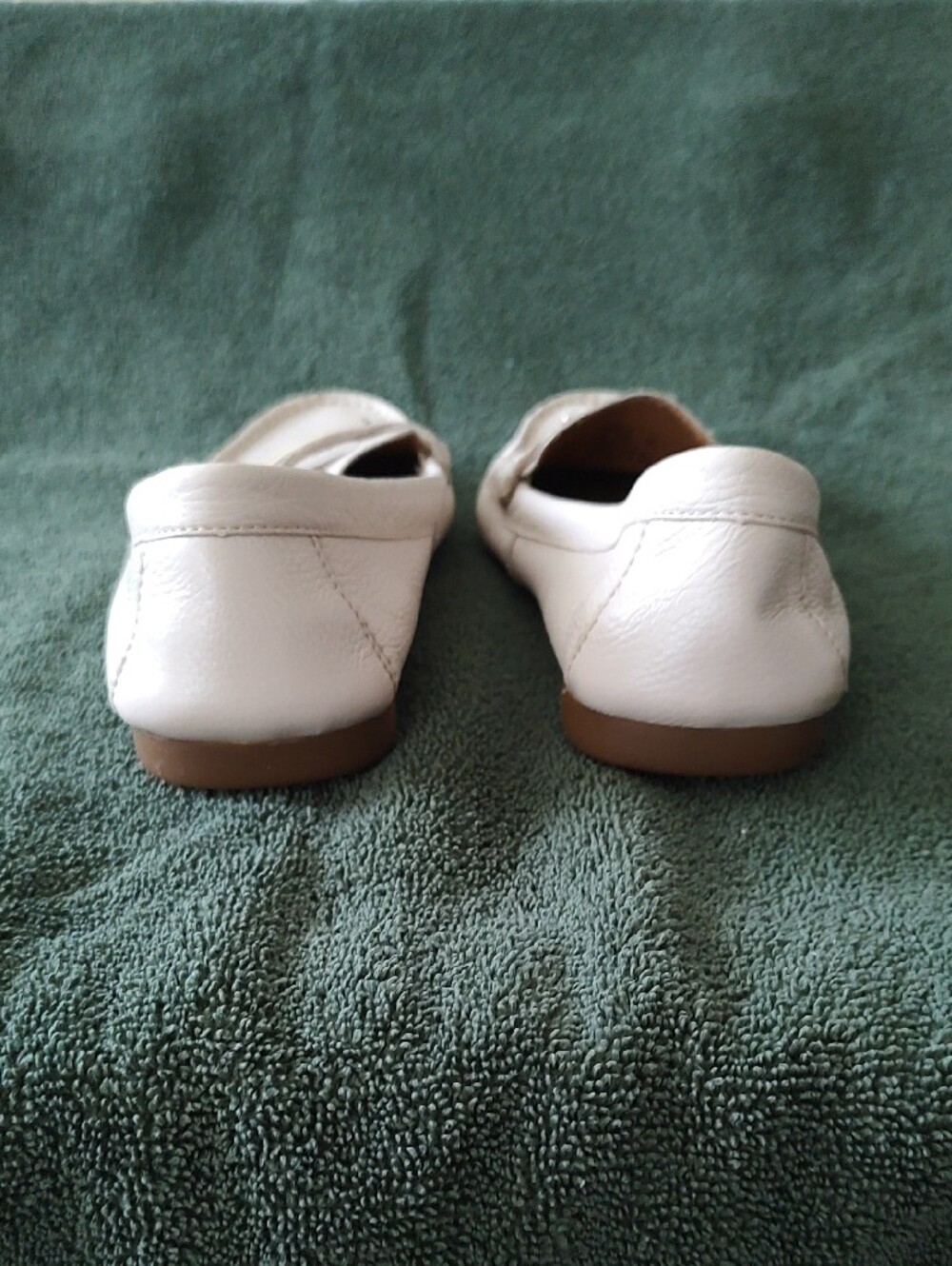 Coach Women's Ivory Leather Slip-On Loafers - Picture 6 of 9
